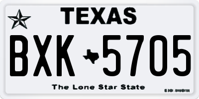 TX license plate BXK5705