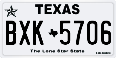 TX license plate BXK5706