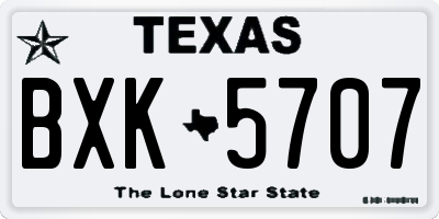 TX license plate BXK5707