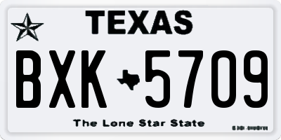 TX license plate BXK5709