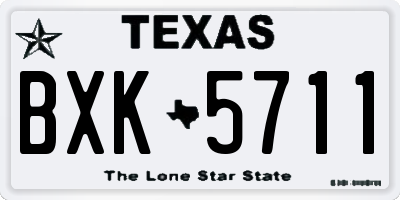 TX license plate BXK5711