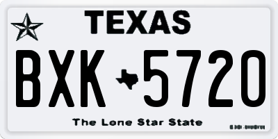 TX license plate BXK5720