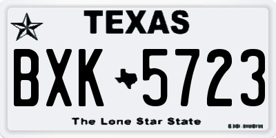 TX license plate BXK5723