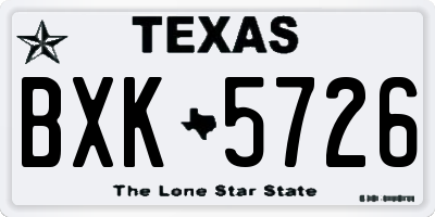 TX license plate BXK5726
