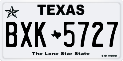 TX license plate BXK5727