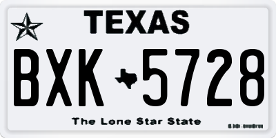 TX license plate BXK5728