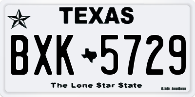 TX license plate BXK5729