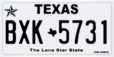 TX license plate BXK5731