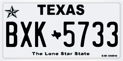 TX license plate BXK5733