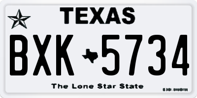 TX license plate BXK5734
