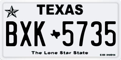 TX license plate BXK5735