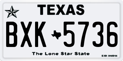 TX license plate BXK5736