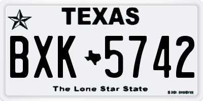 TX license plate BXK5742