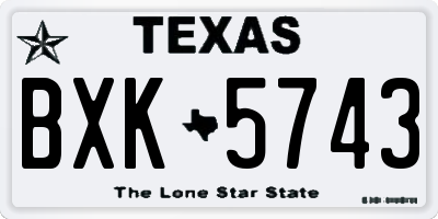 TX license plate BXK5743