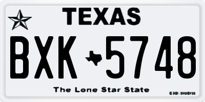 TX license plate BXK5748