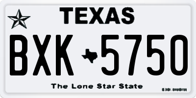 TX license plate BXK5750