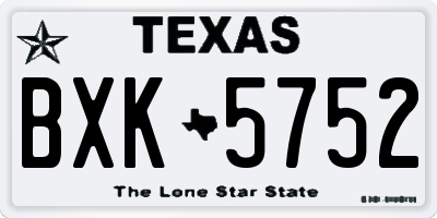 TX license plate BXK5752