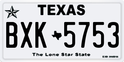 TX license plate BXK5753
