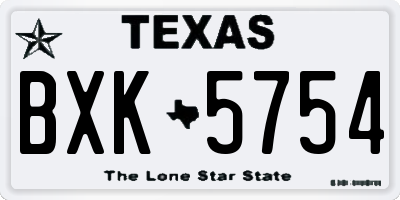 TX license plate BXK5754