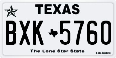 TX license plate BXK5760
