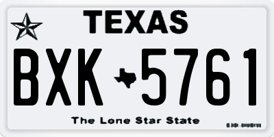 TX license plate BXK5761