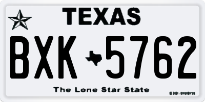 TX license plate BXK5762