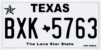 TX license plate BXK5763