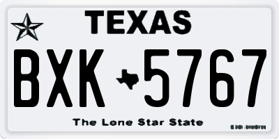 TX license plate BXK5767