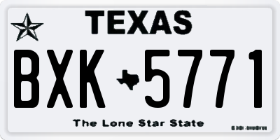 TX license plate BXK5771
