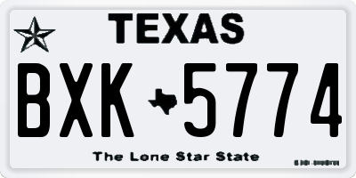 TX license plate BXK5774