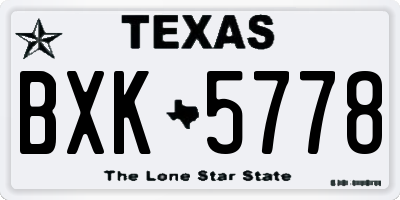 TX license plate BXK5778