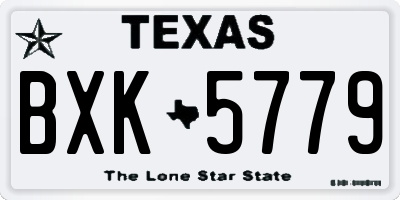 TX license plate BXK5779