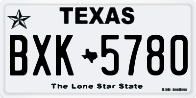 TX license plate BXK5780