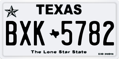 TX license plate BXK5782