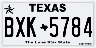 TX license plate BXK5784