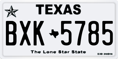 TX license plate BXK5785