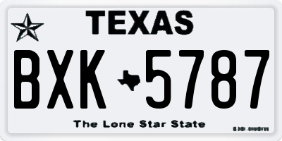 TX license plate BXK5787