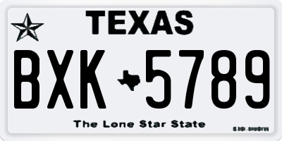 TX license plate BXK5789