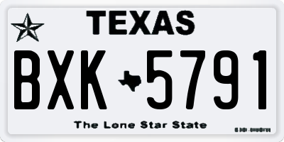 TX license plate BXK5791