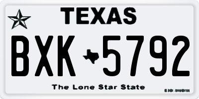 TX license plate BXK5792