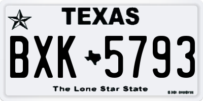TX license plate BXK5793