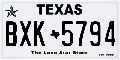 TX license plate BXK5794