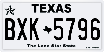 TX license plate BXK5796