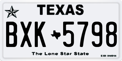 TX license plate BXK5798