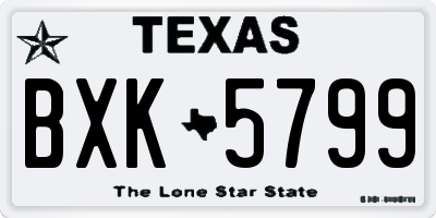 TX license plate BXK5799