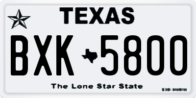TX license plate BXK5800