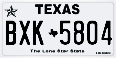 TX license plate BXK5804