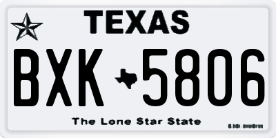 TX license plate BXK5806