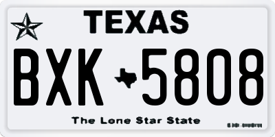 TX license plate BXK5808