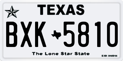 TX license plate BXK5810